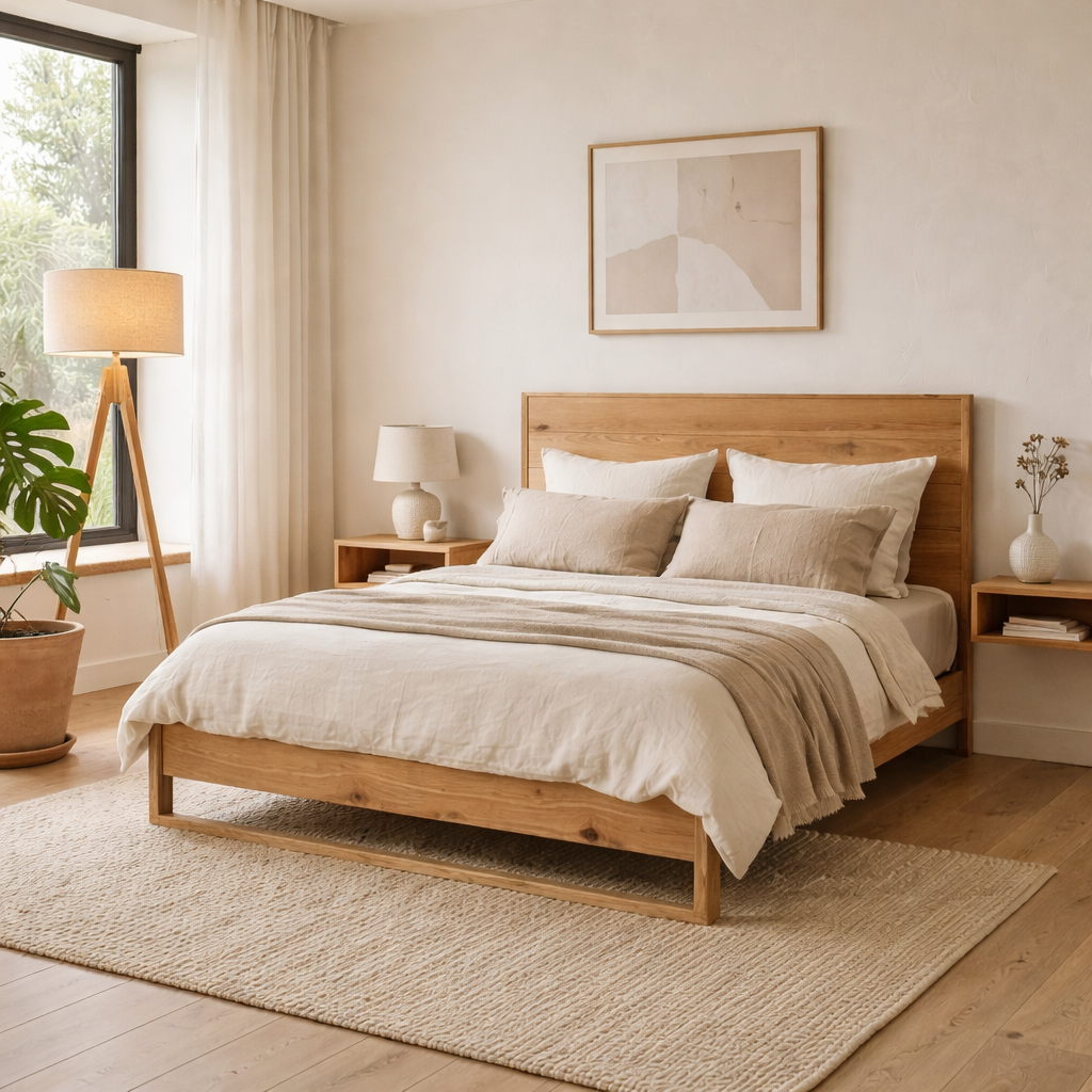 Alguema Bettgestell aus Eichenfurnier