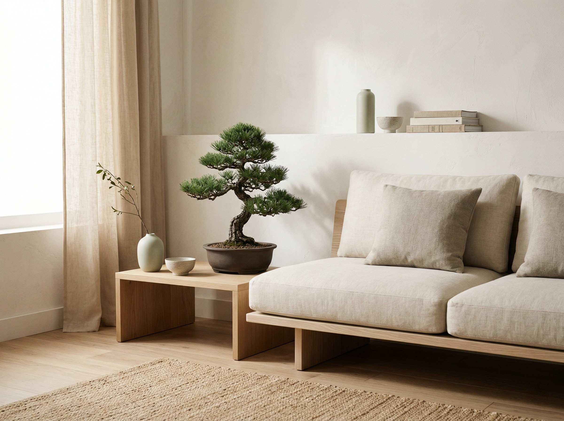 Japandi Wohnzimmer einrichten