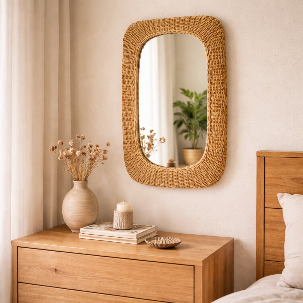 Kave Home Zilna Rattanspiegel 38x59cm